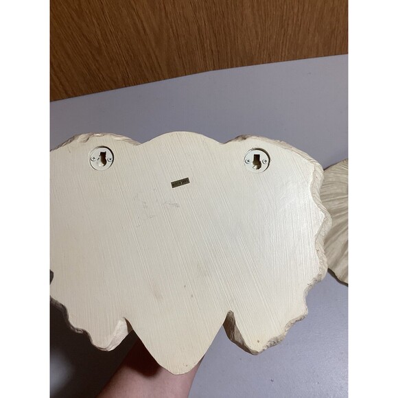 Two Elephant Head Wood Large Curtain Tie Back Ornamental Pull Through Hook Set - Picture 2 of 8